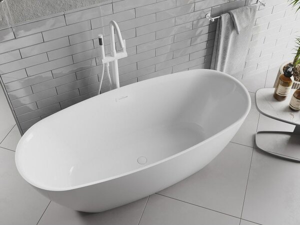 Mexen Luvo Slim volně stojící vana 170 x 75 cm, bílá, bílý přepad - 52801707500-20