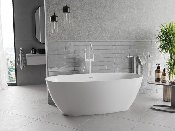 Mexen Luvo Slim volně stojící vana 170 x 75 cm, bílá, bílý přepad - 52801707500-20