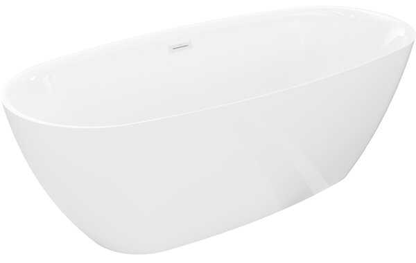 Mexen Luvo Slim volně stojící vana 170 x 75 cm, bílá, bílý přepad - 52801707500-20