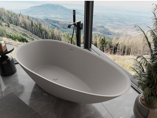 Mexen Milano volně stojící vana z konglomerátu 150 x 82 cm, beton mat - 57301508561