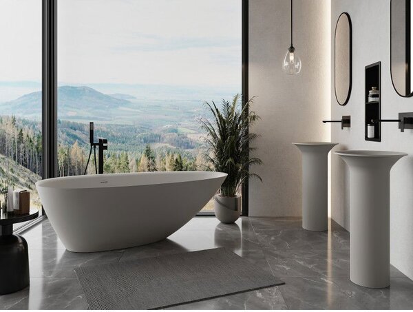 Mexen Milano volně stojící vana z konglomerátu 150 x 82 cm, beton mat - 57301508561
