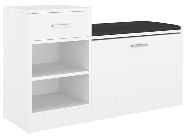 Lavice s botníkem bílá 94,5 x 31 x 57 cm kompozitní dřevo 326741