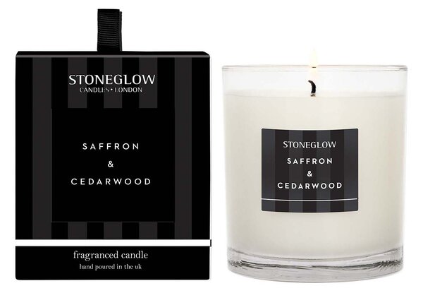 Stoneglow Saffron & Cedarwood Vonná svíčka, 200 g