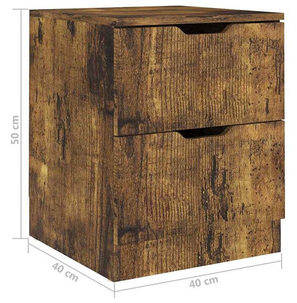 Noční stolky 2 ks kouřový dub 40 x 40 x 50 cm kompozitní dřevo 326740