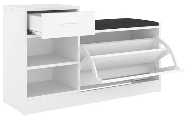 Lavice s botníkem bílá 94,5 x 31 x 57 cm kompozitní dřevo 326741