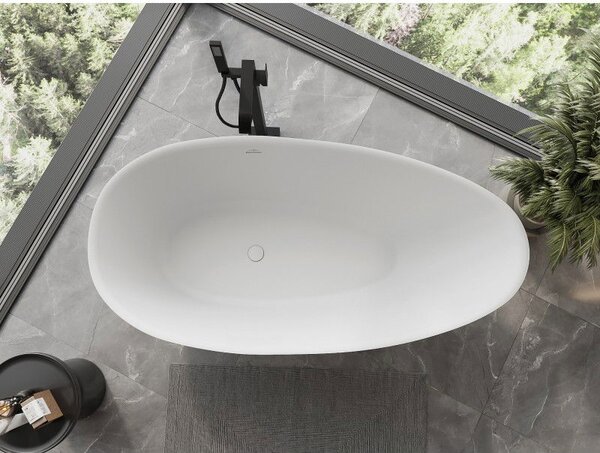 Mexen Milano volně stojící vana z konglomerátu 170 x 86 cm, bílá mat - 57301708500