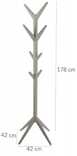 Actona Dřevěný věšák Jess 178 cm bílý