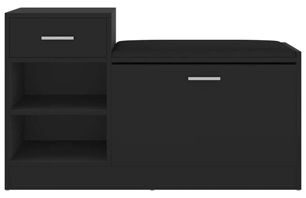 Lavice s botníkem černá 94,5 x 31 x 57 cm kompozitní dřevo 326742