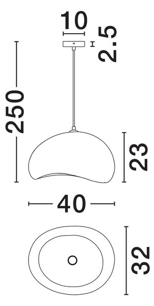 Nova Luce Závěsné svítidlo AERE, 40cm, E27 1x12W Barva: Bílá