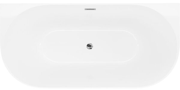 Mexen Oval Slim volně stojící vana u zdi 170 x 80 cm, bílá, přepad chrom - 52661708000-01