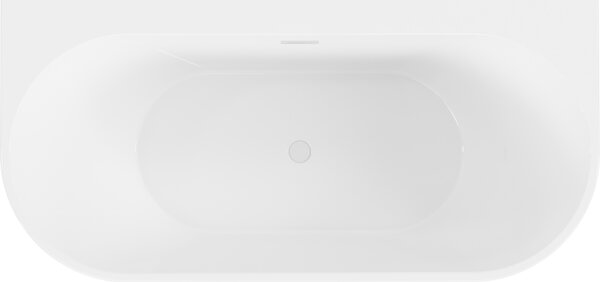 Mexen Oval+ volně stojící přisazená vana 170 x 80 cm, bílá, bílý přepad - 52681708000-20