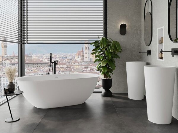 Mexen Siena volně stojící vana z konglomerátu 170 x 80 cm, bílá mat - 57291708000