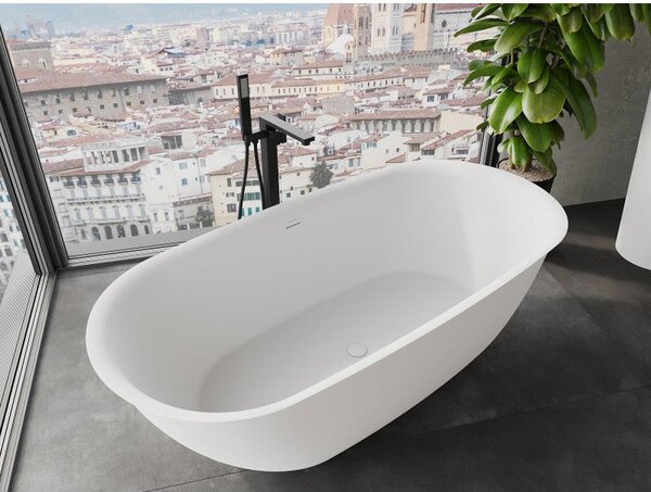 Mexen Siena volně stojící vana z konglomerátu 170 x 80 cm, bílá mat - 57291708000