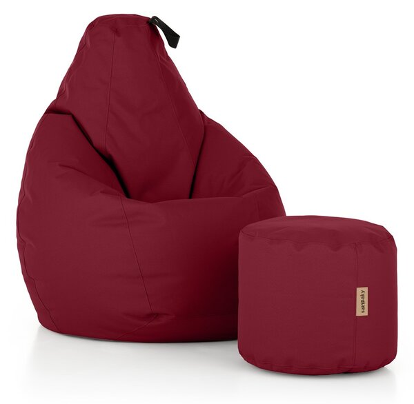 SakyPaky sedací set Hruška s taburetem červená