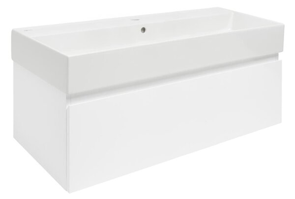 Koupelnová skříňka s umyvadlem SAT B-Way 99x30x45 cm bílá lesk BWAY100WU2
