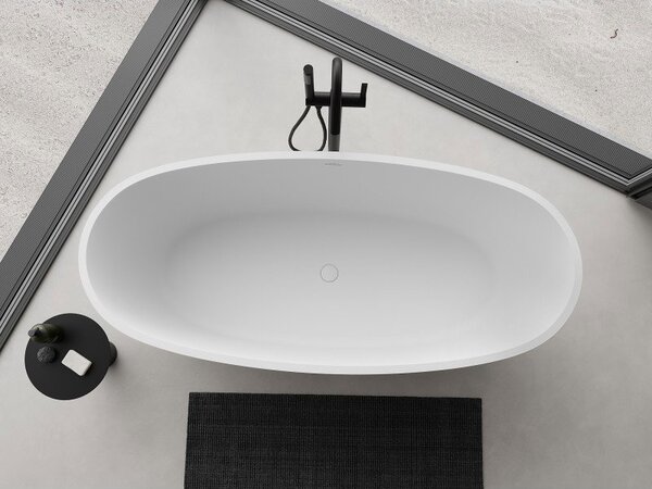 Mexen Torino volně stojící vana z konglomerátu 155 x 78 cm, bílá mat - 57271557800