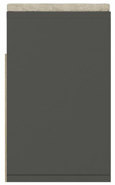 Lavice s botníkem a poduškou šedá 104x30x49 cm kompozitní dřevo 326752
