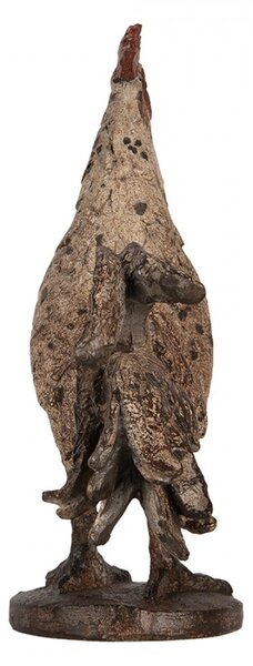 Béžová antik dekorace kokrhající kohout Rooster antique - 26*13*33 cm