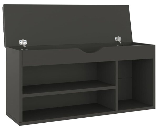 Lavice s botníkem a poduškou šedá 104x30x49 cm kompozitní dřevo 326752