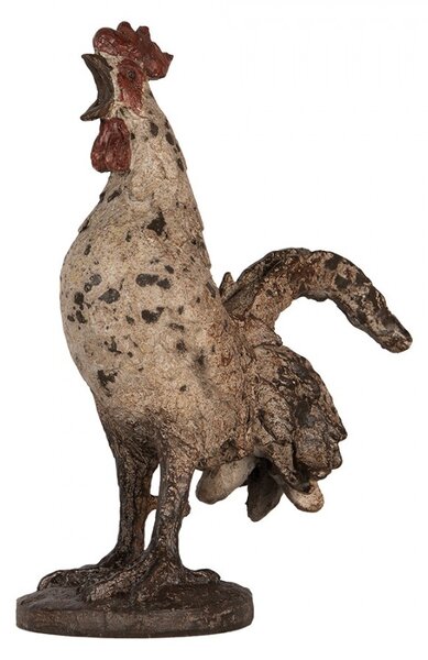 Béžová antik dekorace kokrhající kohout Rooster antique - 26*13*33 cm