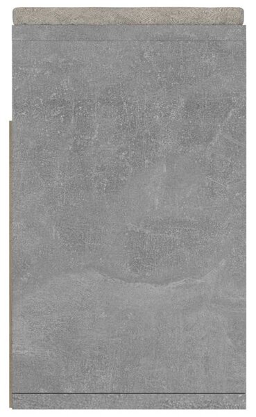 Lavice s botníkem a poduškou betonově šedá 104x30x49cm kompozit 326754