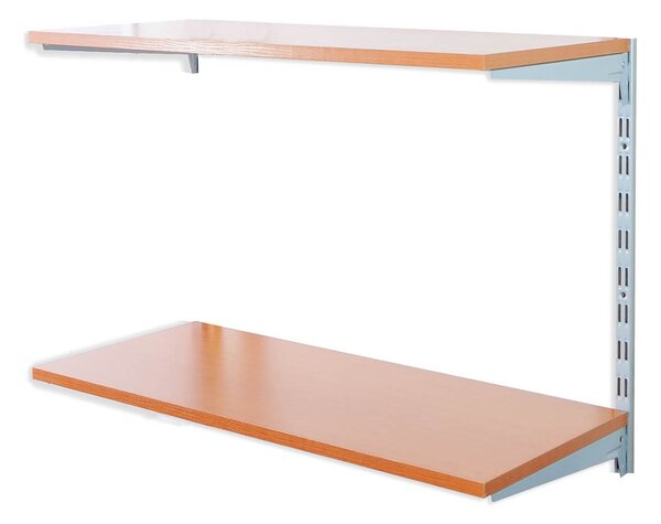 Biedrax Nástěnný regál přídavný 25 x 80 x 50 cm, stříbrný - 2 police třešeň