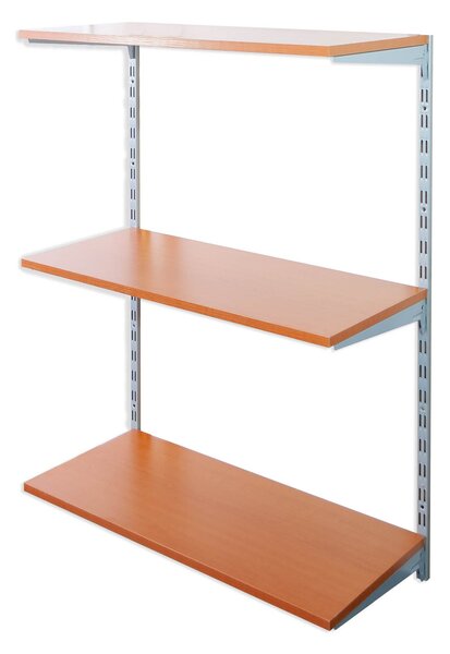 Biedrax Nástěnný regál základní 20 x 40 x 100 cm, stříbrný - 3 police třešeň