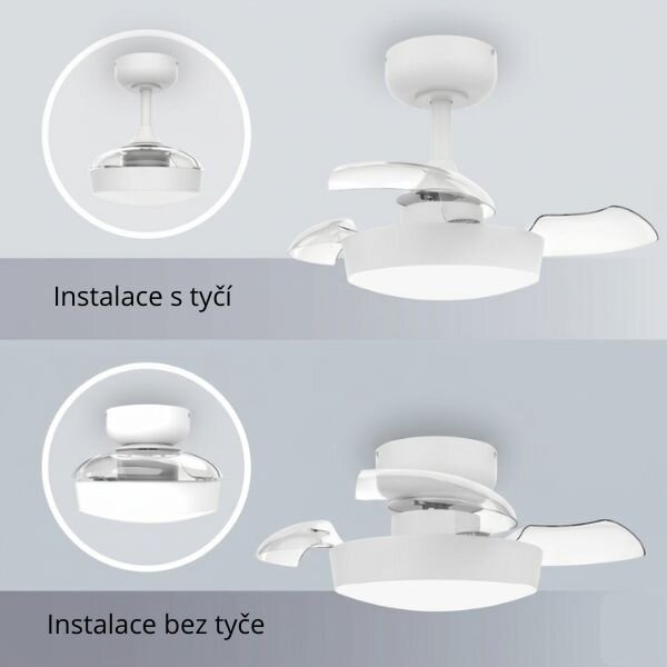 Stropní ventilátor se světlem Nacala 55cm 71W, 888lm, CCT, dálkové ovládání, 3 roky záruka