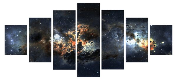 Obraz - Vesmír s mlhovinou (210x100 cm)