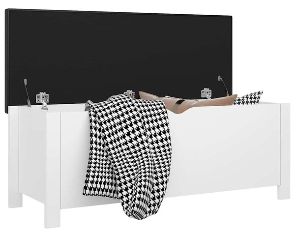 Úložný box s poduškou bílá 105 x 40 x 45 cm kompozitní dřevo 326768
