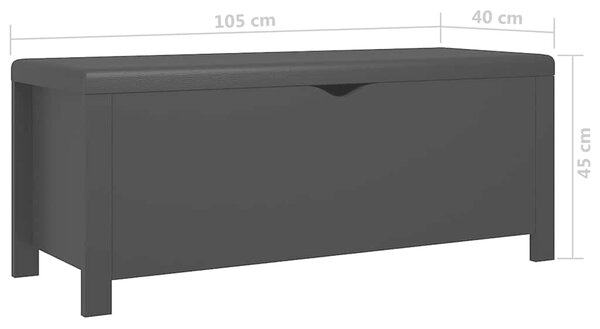 Úložný box s poduškou černá 105 x 40 x 45 cm kompozitní dřevo 326769