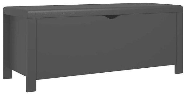 Úložný box s poduškou černá 105 x 40 x 45 cm kompozitní dřevo 326769
