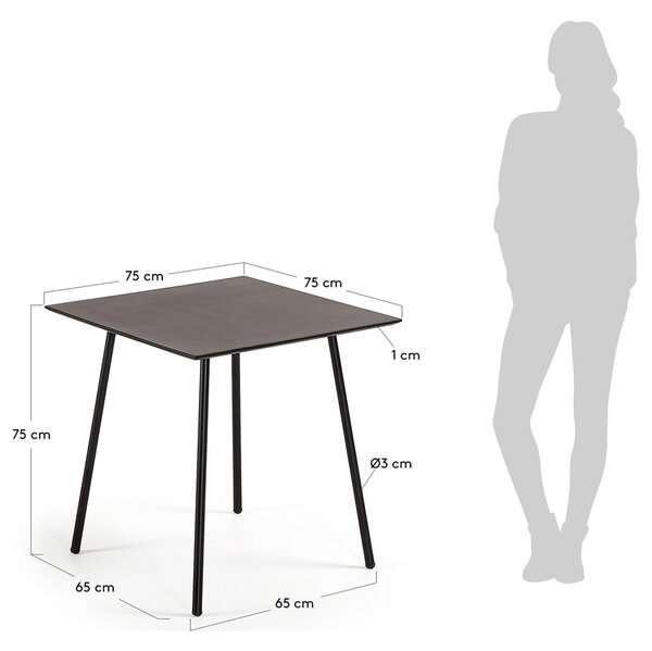 Černý betonový jídelní stůl Kave Home Mathis 75 x 75 cm