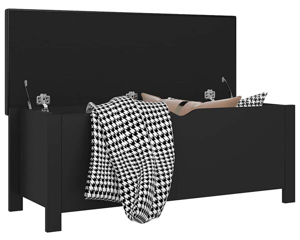 Úložný box s poduškou černá 105 x 40 x 45 cm kompozitní dřevo 326769