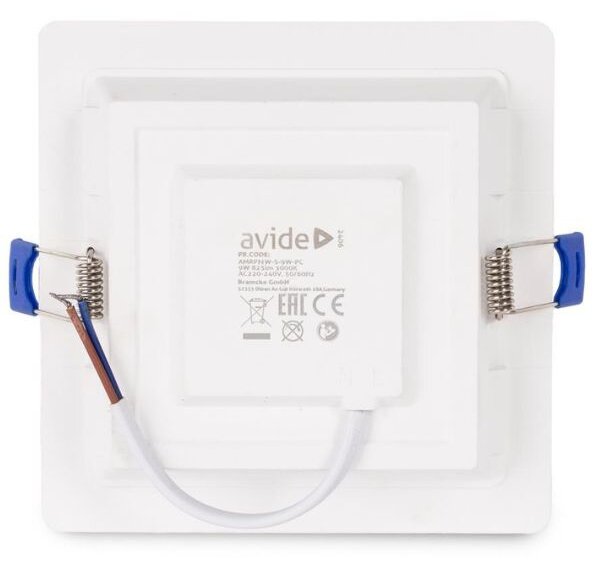 Vestavný LED panel 9W 825lm, denní, čtvercový, 12cm