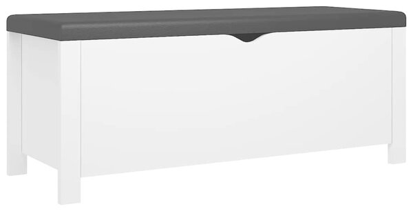 Úložný box s poduškou bílá 105 x 40 x 45 cm kompozitní dřevo 326768