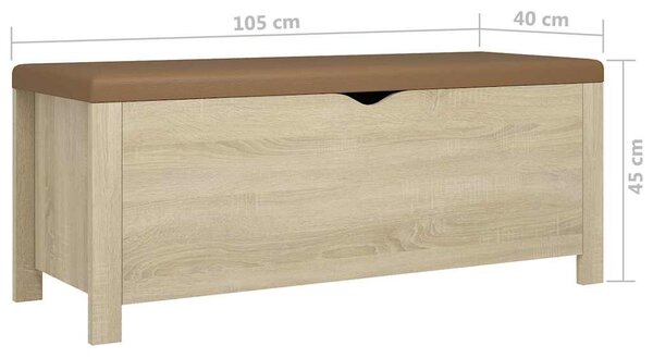 Úložný box s poduškou dub sonoma 105x40x45cm kompozitní dřevo 326771