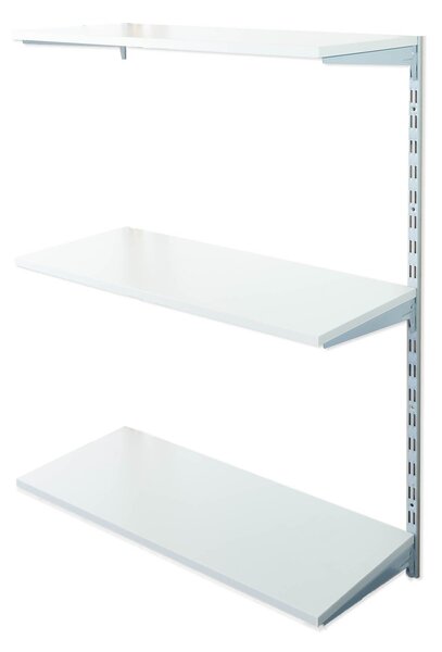 Biedrax Nástěnný regál přídavný 35 x 80 x 100 cm, stříbrný - 3 police šedá