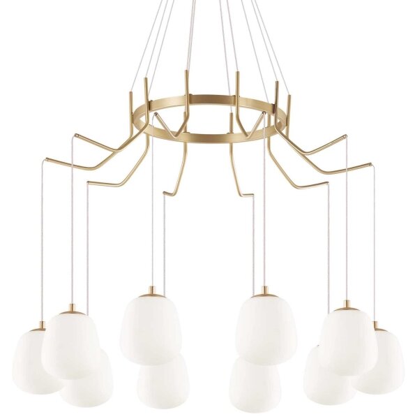 Ideal Lux - LED Lustr na lanku KAROUSEL 10xG9/3W/230V pr. 82,5 cm mosaz