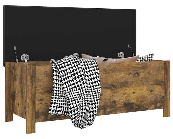 Úložný box s poduškou kouřový dub 105x40x45cm kompozitní dřevo 326776