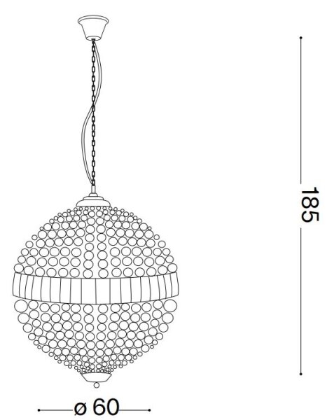 Ideal Lux - LED Křišťálový lustr na řetězu LUXOR 12xG9/3W/230V pr. 60 cm čirá