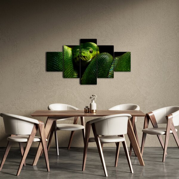 Obraz - Zelený had (125x70 cm)