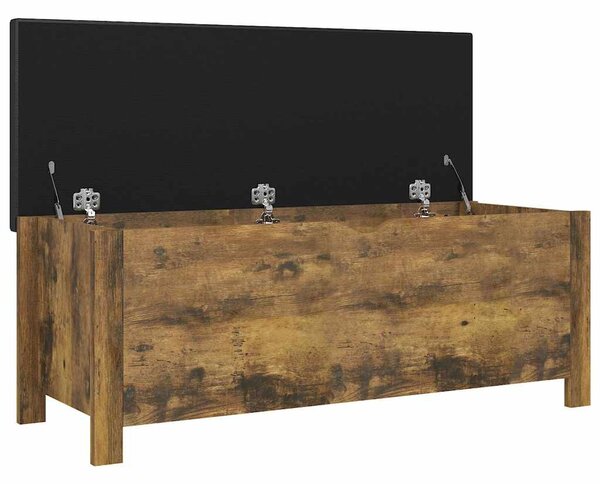 Úložný box s poduškou kouřový dub 105x40x45cm kompozitní dřevo 326776