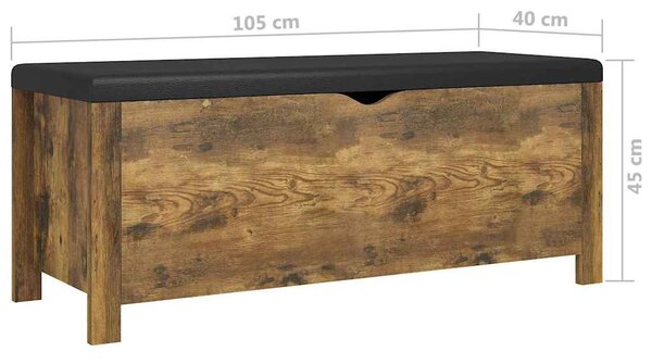 Úložný box s poduškou kouřový dub 105x40x45cm kompozitní dřevo 326776