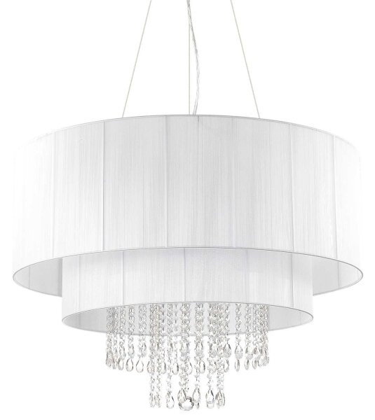 Ideal Lux - Křišťálový lustr na lanku OPERA 10xE27/60W/230V pr. 90 cm bílá