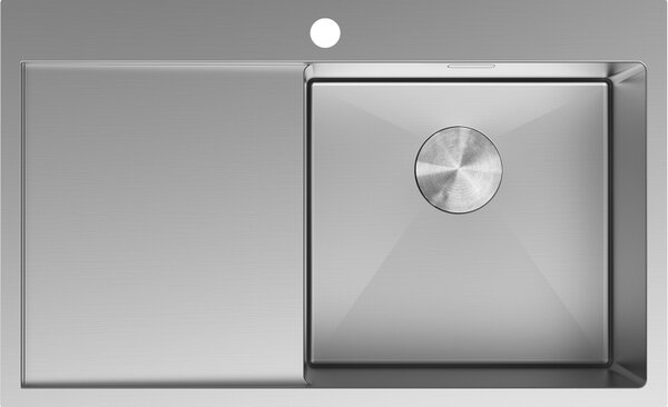 Mexen Exar nerezový dřez 1-komorový s odkapávačem, pravý 780 x 480 mm, inox - 6434781010P-01