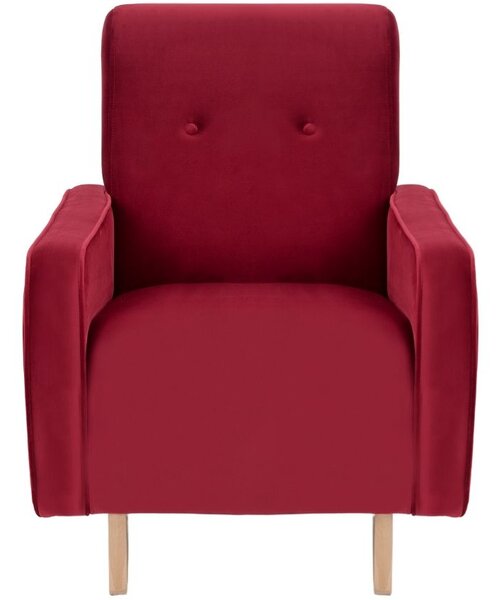 Nordic Design Červené sametové křeslo Doble
