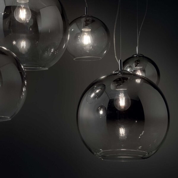 Ideal Lux - Lustr na lanku NEMO PLUS 5xE27/42W/230V lesklý chrom/kouřová šedá