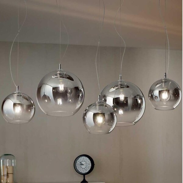 Ideal Lux - Lustr na lanku NEMO PLUS 5xE27/42W/230V lesklý chrom/kouřová šedá