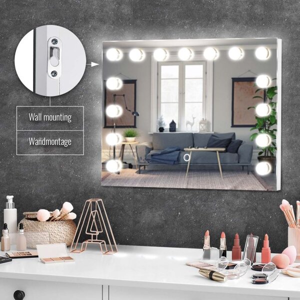 LED zrcadlo do koupelny Hollywood 58 × 43 cm
